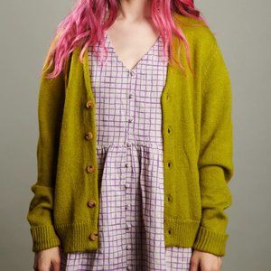 NWT TUESDAY OF CALIFORNIA Grandpa Cardigan - Size Large - cozy retro vintage